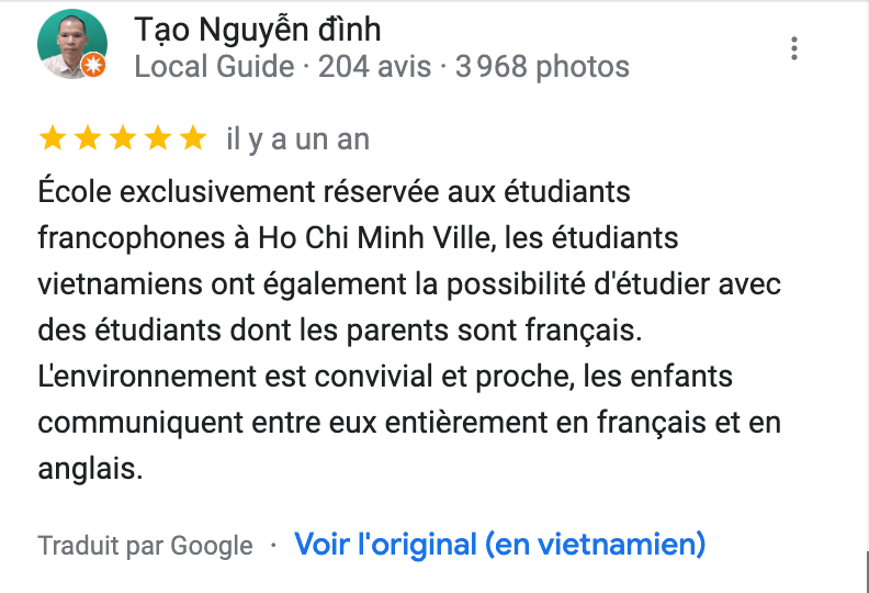 review google maps boule et billes binh thanh ho chi minh ecole francophone avis vietnamien