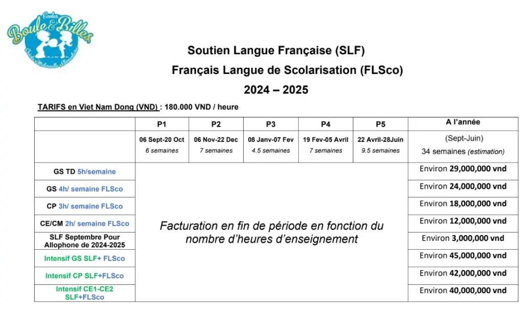 3 - tarif FR FLE 2024-2025