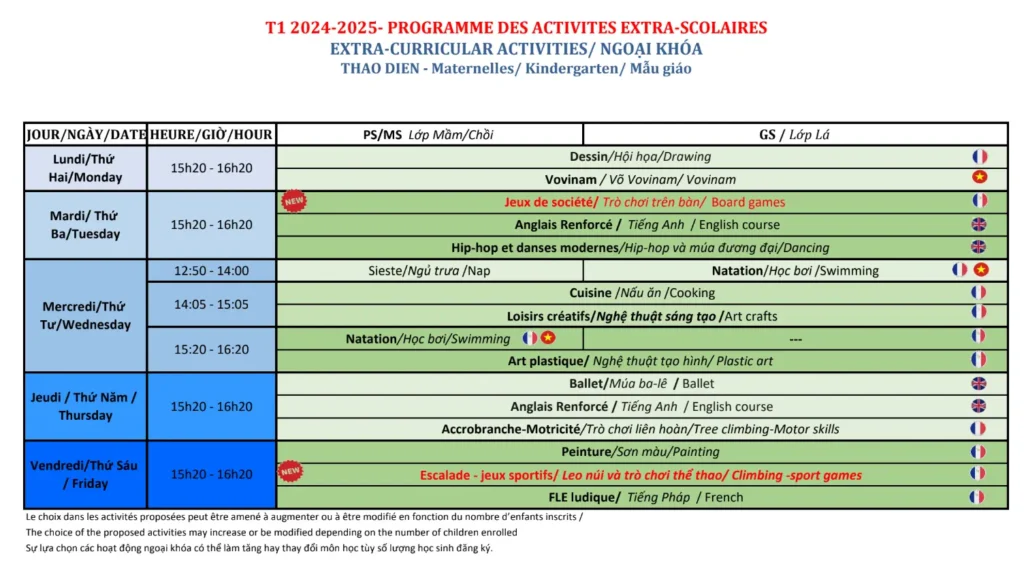 3 - Boule et Billes Extra Curricular activities 2024-2025