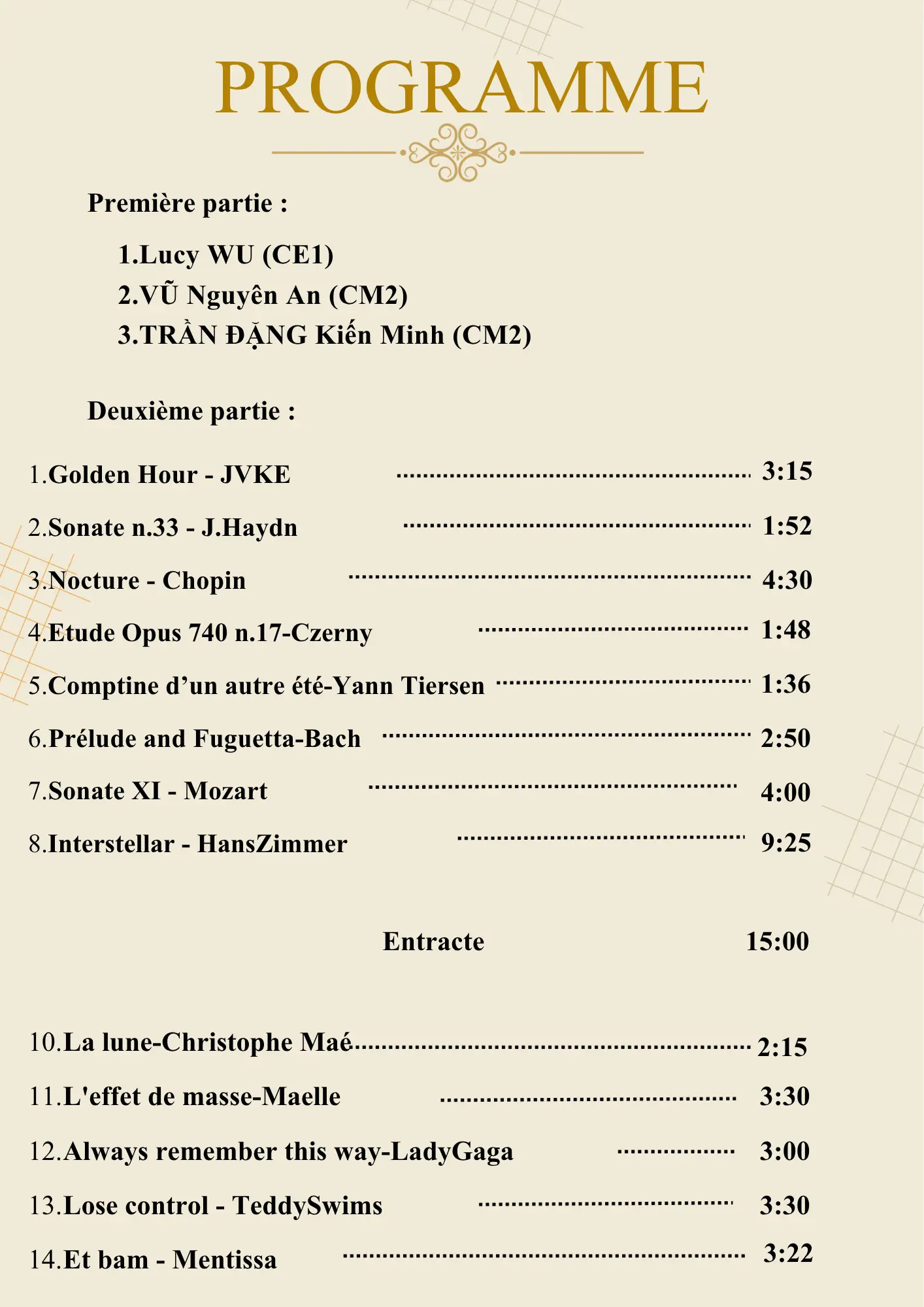 Candle Concert Program Candle Concert Program