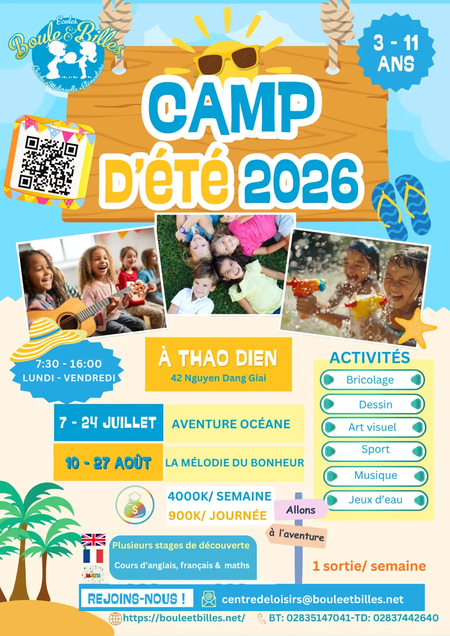 1 - Infos centre de loisirs Thao Dien été 2026 au vietnam - école internationale française Boule et Billes Large