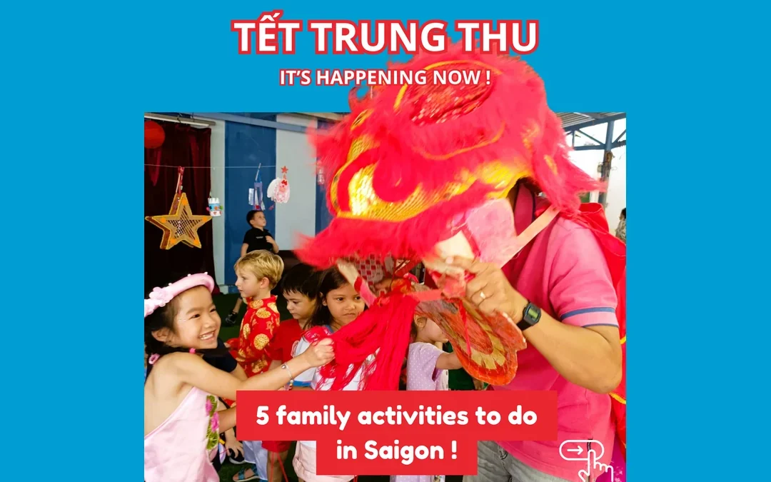 Children and a lion dance at the Mid-Autumn Festival: 5 family outings in Saigon for Tết Trung Thu